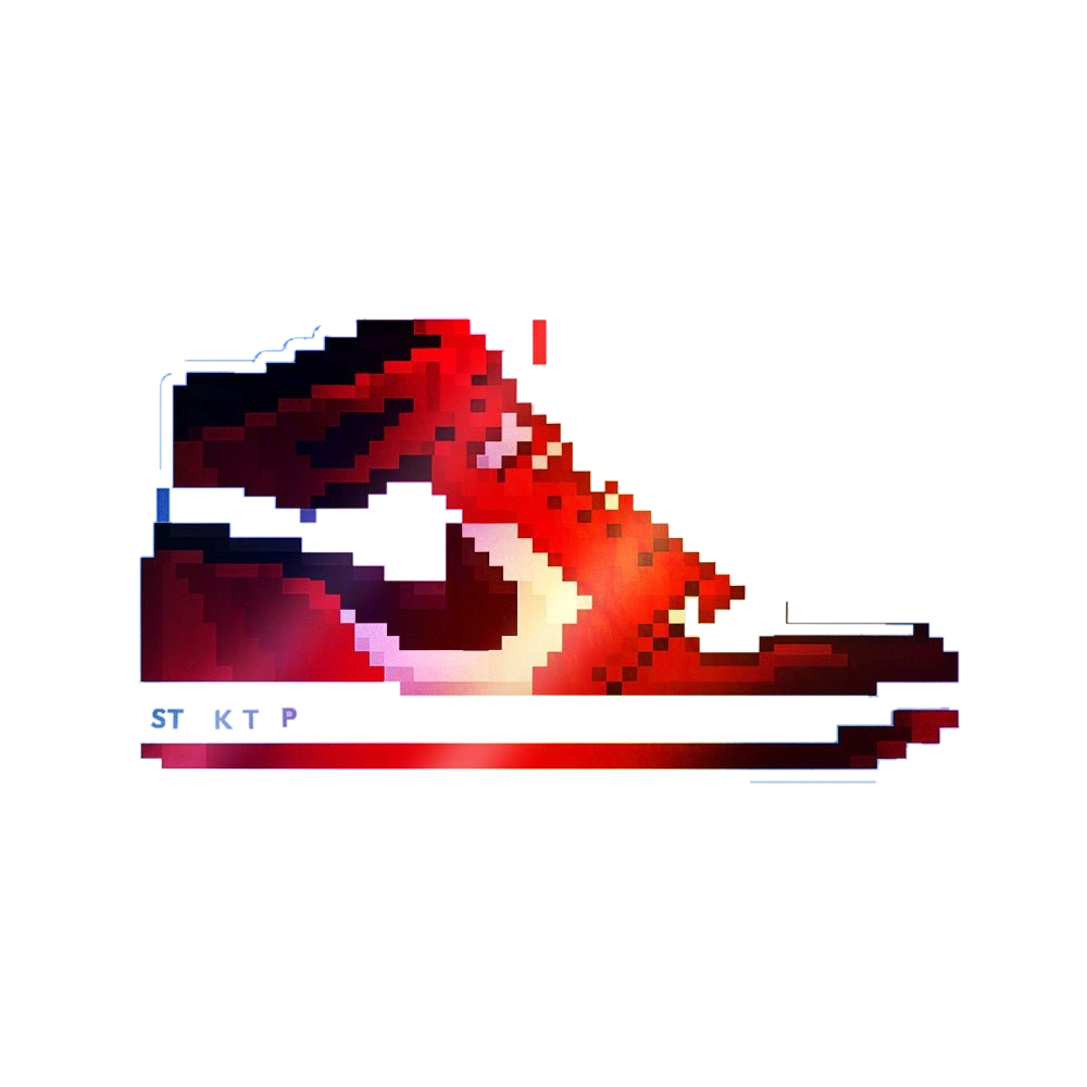 Red Retro High-Tops Holographic Stickers